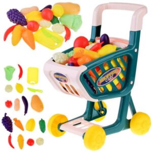 Dětský nákupní vozík s ovocem a zeleninou