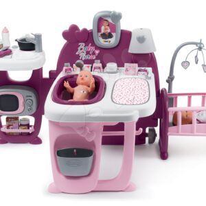Domeček pro panenku Violette Baby Nurse Large Doll's Play Center Smoby trojkřídlový s 23 doplňky (kuchyňka