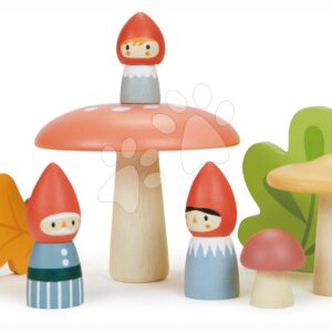 Dřevěná rodina trpaslíků Woodland Gnome Family Tender Leaf Toys s 3 figurkami