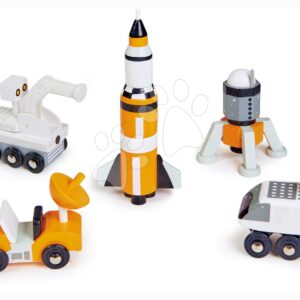 Dřevěná vesmírná vozidla Space Voyager Set Tender Leaf Toys 5 druhů