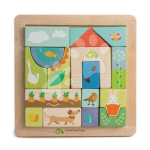 Dřevěné puzzle na zahradě Garden Patch Puzzle Tender Leaf Toys v rámu s malovanými obrázky od 18 měsíců