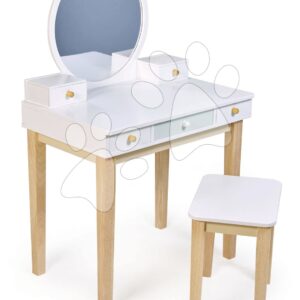 Dřevěný kosmetický stolek s židlí Forest Dressing Table Tender Leaf Toys zrcadlo a 5 šuplíků