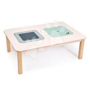 Dřevěný stůl obdélníkový na hraní Play Table Tender Leaf Toys s úložným prostorem s ptáčkem