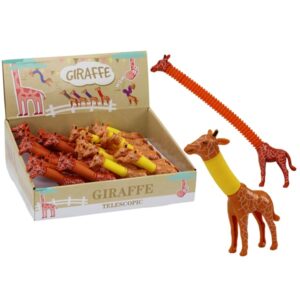 Pružná naťahovacia žirafa Pop Tube s LED světlem - žltá