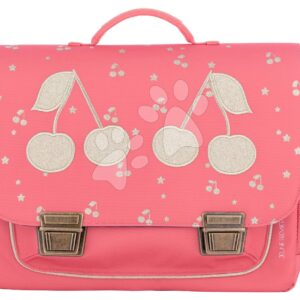 Školní aktovka Classic Midi Cherry Glitter Pink Jeune Premier ergonomická luxusní provedení 30*38 cm