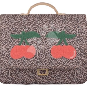 Školní aktovka It Bag Mini Leopard Cherry Jeune Premier ergonomická luxusní provedení 27*32 cm