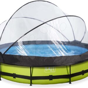 Bazén s krytem a filtrací Lime pool Exit Toys kruhový ocelová konstrukce 360*76 cm zelený od 6 let