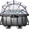 Bazén s krytem pískovou filtrací a tepelným čerpadlem Black Leather pool Exit Toys ocelová konstrukce 540*250*100 cm černý od 6 let - Image 2