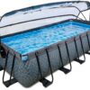 Bazén s krytem pískovou filtrací a tepelným čerpadlem Stone pool Exit Toys ocelová konstrukce 540*250*100 cm šedý od 6 let - Image 2