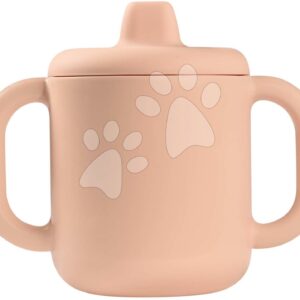 Hrnek pro miminka Silicone Learning Cup Pink Beaba s víkem na učení se pít od 8 měsíců růžový