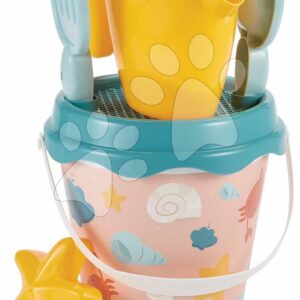 Kbelík set s konvičkou Mušle Beach Écoiffier s lopatkou hrabičkami a bábovičkou (výška 17 cm) 6 dílů od 18 měsíců