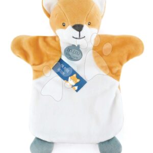 Plyšová liška na loutkové divadlo Fox Hand Puppet Doudou et Compagnie bílo-oranžová 25 cm od 0 měsíců