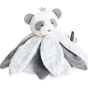 Plyšová panda na mazlení Attrape-Rêves Doudou et Compagnie šedá v dárkovém balení 26 cm od 0 měsíců