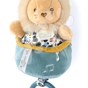 Plyšový lev s melodií Music Box Boh'aime Doudou et Compagnie se vzorem 14 cm v dárkovém balení od 0 měsíců