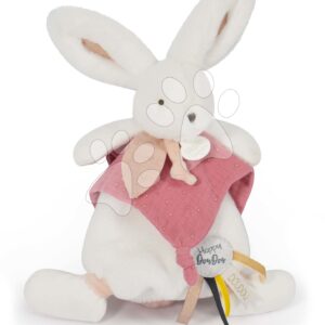 Plyšový zajíček Bunny Happy Boho Doudou et Compagnie růžový 25 cm v dárkovém balení od 0 měsíců