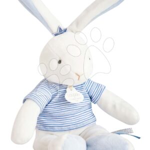 Plyšový zajíček Bunny Sailor Perlidoudou Doudou et Compagnie modrý 25 cm v dárkovém balení od 0 měsíců