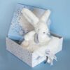 Plyšový zajíček na mazlení Bunny Happy Glossy Doudou et Compagnie bílý 25 cm v dárkovém balení od 0 měsíců - Image 2