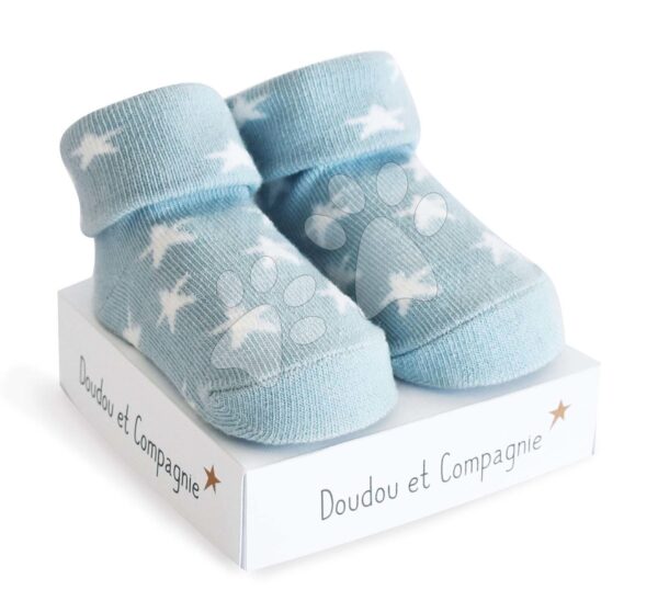 Ponožky pro miminko Birth Socks Doudou et Compagnie modré s jemným vzorem od 0–6 měsíců