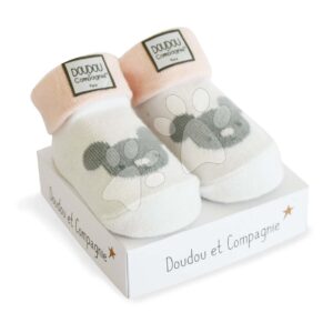 Ponožky pro miminko Birth Socks Doudou et Compagnie růžové s jemným vzorem od 0–6 měsíců