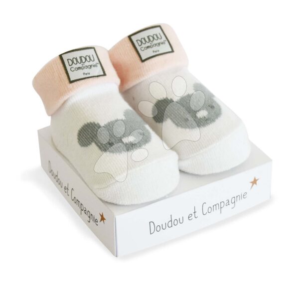 Ponožky pro miminko Birth Socks Doudou et Compagnie růžové s jemným vzorem od 0–6 měsíců