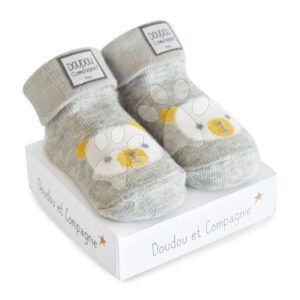 Ponožky pro miminko Birth Socks Doudou et Compagnie šedé s jemným vzorem od 0–6 měsíců