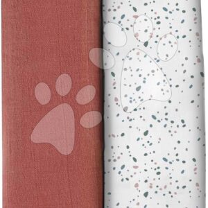 Textilní pleny z bavlněného mušelínu Bolte 2 Swadlles 120 cm Beaba Hot Sauce/Terrazzo sada 2 kusů od 0 měsíců