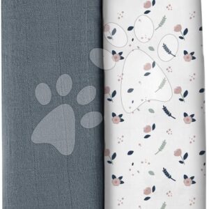 Textilní pleny z bavlněného mušelínu Bolte 2 Swadlles 120 cm Beaba Stormy Weather/Spring Flower sada 2 kusů od 0 měsíců