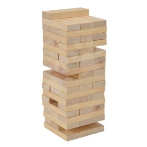 Dřevěná společenská hra skládací věž Wooden Tumbling Tower Eichhorn 54 přírodních kostek od 5 let