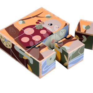 Dřevěné puzzle kostky zvířátka Picture Cube Eichhorn 9 dílů se 6 motivy
