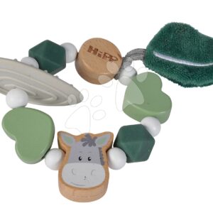 Dřevěné kousátko silikonové Baby HIPP Teether Eichhorn s kuličkami na kroužku od 12 měsíců