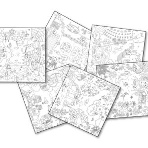 Velkoformátové obrázky k vybarvování Kid Colouring Smoby 10 kusů kompatibilní se stolem Kid Creative Table 51*51 cm od 24 měsíců