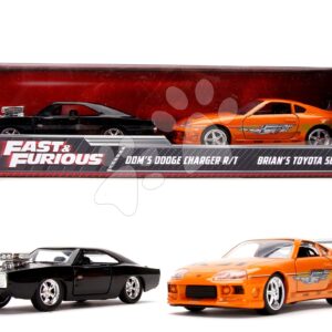 Autíčka Toyota Supra a Dodge Charger 1970 Fast & Furious Twin Pack Jada kovová s otevíratelnými dveřmi délka 12 cm 1:32