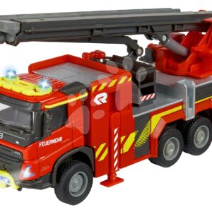 Autíčko hasičské Volvo Truck Fire Engine Majorette se zvukem a světlem délka 19 cm