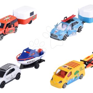 Autíčko s přívěsem French Touch Trailer Majorette kovové s odpružením délka 13 cm 4 různé druhy