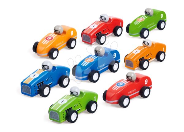 Dřevěné autíčko s pohonem Car with Pullback Eichhorn natahovací délka 10 cm