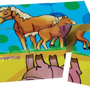 Dřevěné puzzle kostky Picture Cube Small Eichhorn 6 kostek se 6 motivy od 24 měsíců