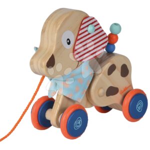 Dřevěný pejsek na tahání Dog Pull-along Animal Eichhorn s pohyblivou hlavou od 12 měsíců