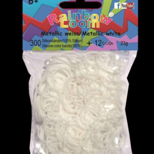 Rainbow Loom dětské gumičky metalické 21119 bílé