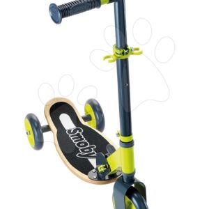 Dřevěná koloběžka tříkolová Wooden Scooter Smoby skládací a výškově nastavitelná od 3 let