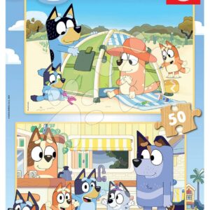 Dřevěné puzzle Bluey Educa 2 x 50 dílků