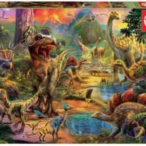 Educa puzzle Land of Dinosaurs 1000 dílků a fix lepidlo