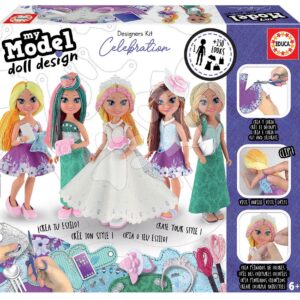 Kreativní tvoření My Model Doll Design Celebration Educa vyrob si vlastní popstar panenky 5 modelů od 6 let
