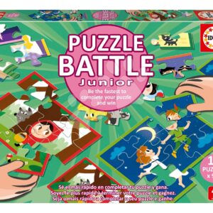Puzzle Battle pohádky Stories Junior Educa 16 druhů puzzle 144 dílků a 16 karet s obrázky od 4 let