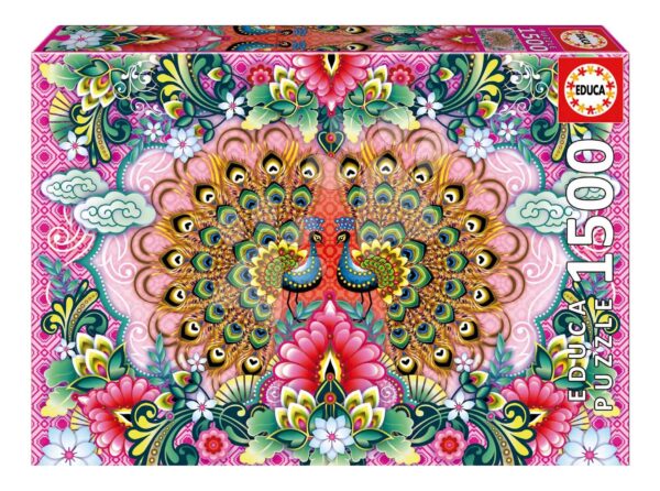 Puzzle Bengal Peacocks Educa 1500 dílků a Fix lepidlo