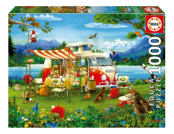 Puzzle Camping Holiday Educa 1000 dílků a Fix lepidlo