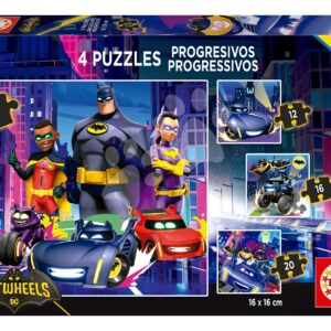 Puzzle DC Batwheels Progressive Educa 12-16-20-25 dílků