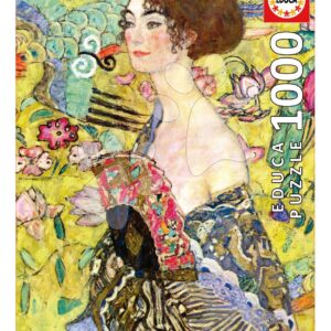Puzzle Lady With a Fan Gustav Klimt Educa 1000 dílků a Fix lepidlo