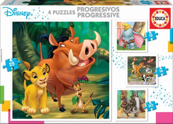 Puzzle Lví král Disney progresivní Educa 12-16-20-25 dílků
