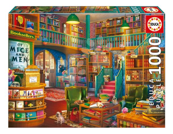 Puzzle Wonderful Bookshop Educa 1000 dílků a Fix lepidlo