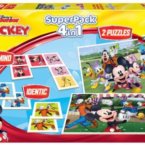 Puzzle domino a pexeso Mickey and Friends Disney Superpack Educa 2 x 25 dílků